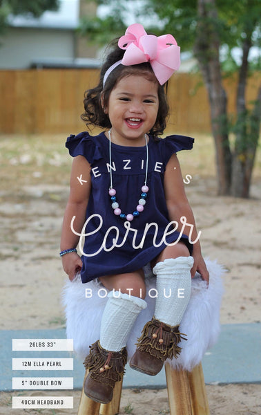 Navy Ella pearl dress