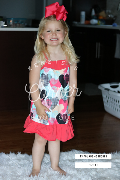 Bright coral with hearts dress (B9)