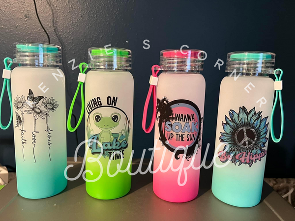 Blank 17 oz sublimation glass water bottles