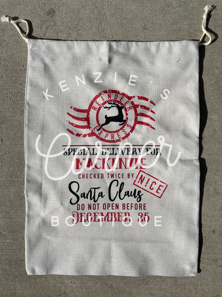 Blank sublimation Santa sack