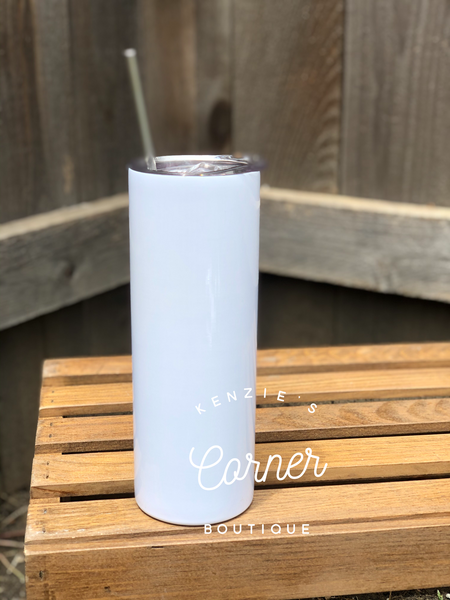 Blank 20 ounce gloss straight skinny tumblers for sublimation