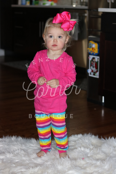 Rainbow and hot pink pajamas (B13)