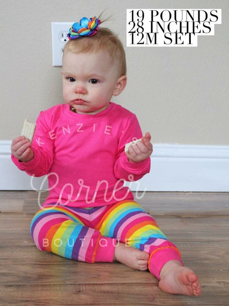 Rainbow and hot pink pajamas (B13)