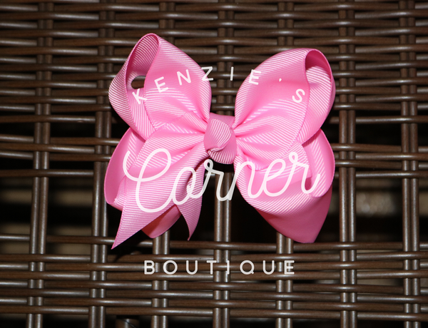 Pretty Pink 4 inch bow with 2 inch ribbon