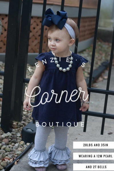 Navy Ella pearl dress